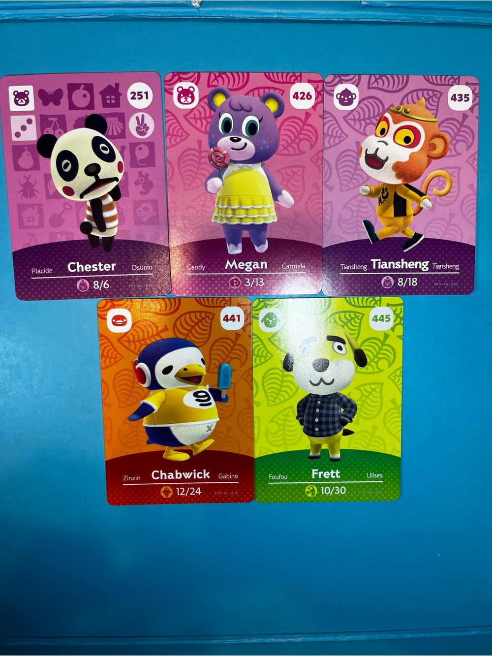 Nintendo - Amiibo - Animal Crossing Card - Lot of 5